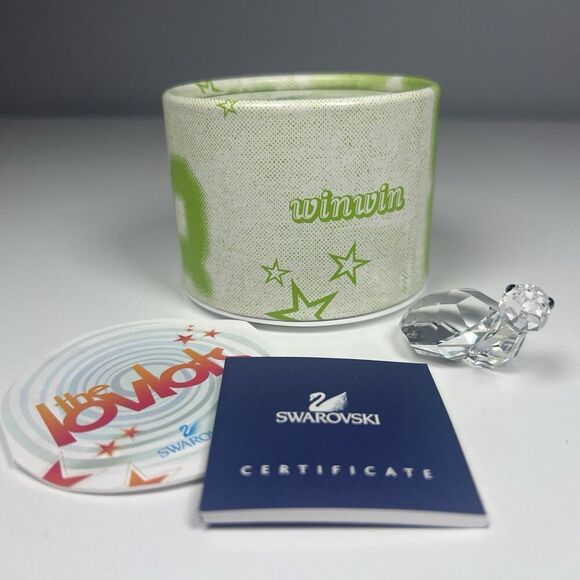 Retired Swarovski Crystal LovLots Win Win Turtle Figurine NEW #839869 - Picture 1 of 9